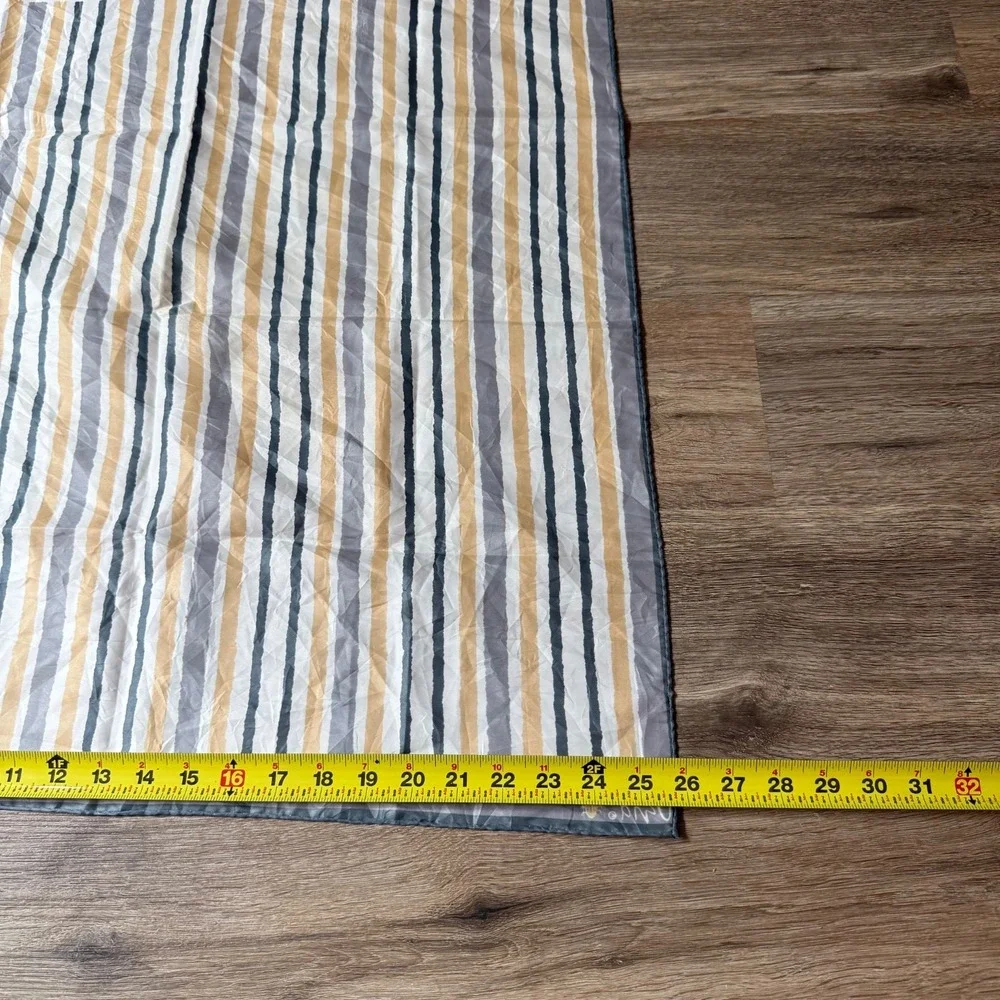 Vera Neumann Striped Silk Scarf Square Vintage | Yellow White Gray | 26